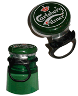 MaxiCrown cap on Carlsberg beer bottle- sealed by Maxi Crown sealing machines.