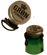 MaxiCrown cap on Tuborg beer bottle- sealed by Maxi Crown sealing machines.